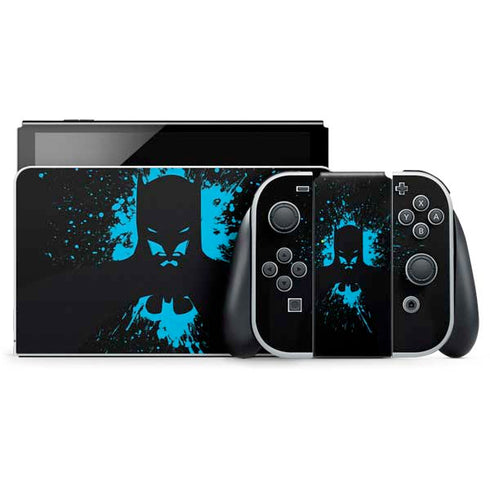 DC Comics Batman Blue Splash character shape Nintendo Switch OLED (2021) Skin